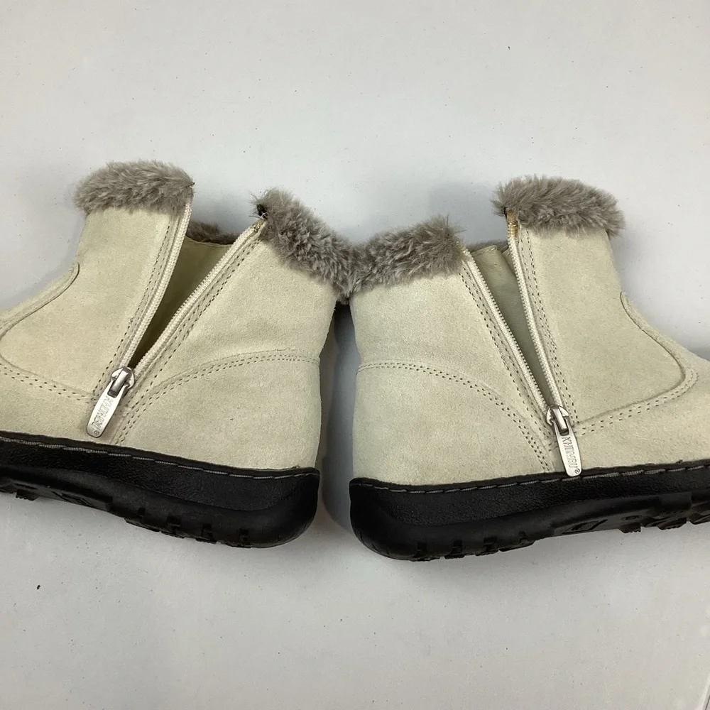 Khombu Iris Leather Suede Winter Ankle Boots Booties Size 10